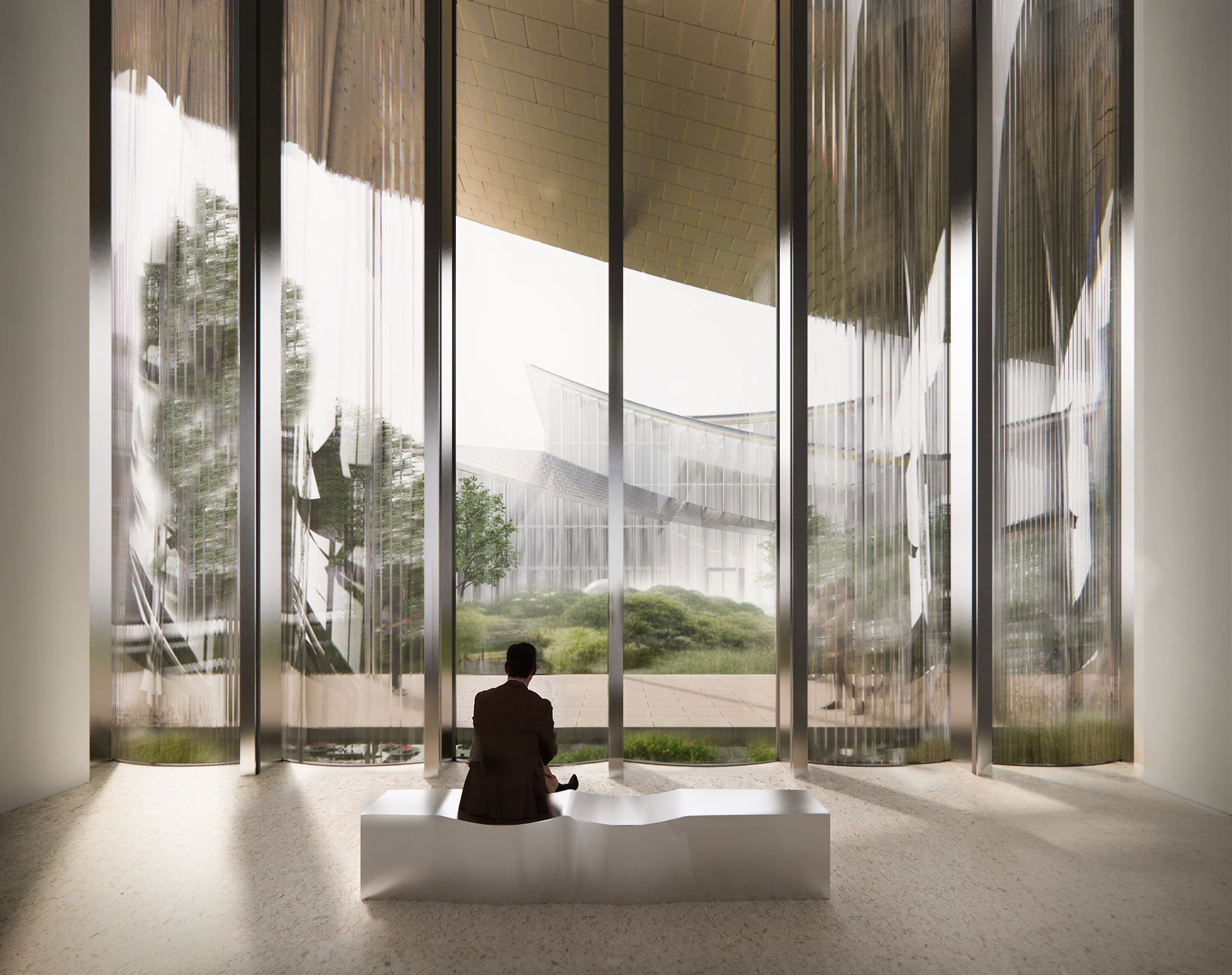 Suzhou Museum of Contemporary Art by BIG. Rendering by ATChain