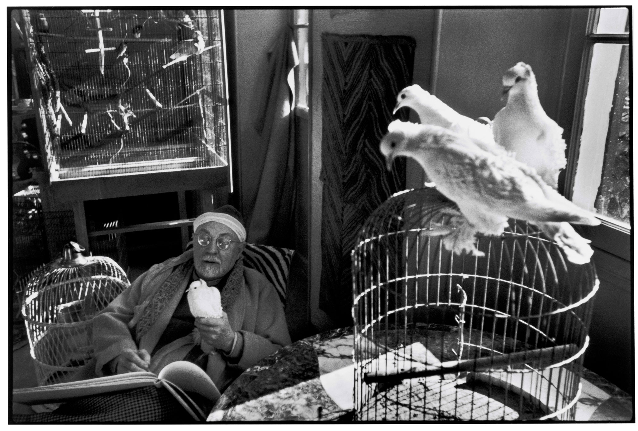 Henri Matisse at home, Vence, France, 1944. Gelatin silver copy. Photograph courtesy of Fondation Henri Cartier-Bresson / Magnum Photos.