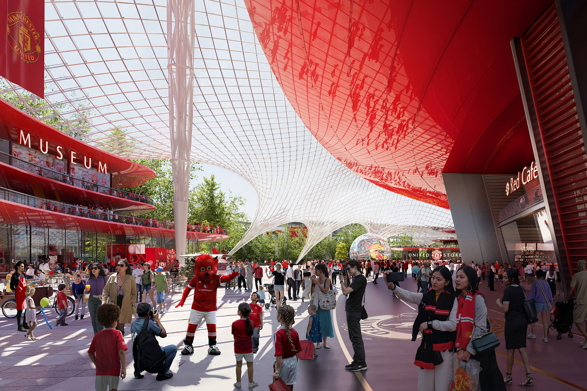 Old Trafford Stadium District by Foster + Partners. Rendering by Foster + Partners.