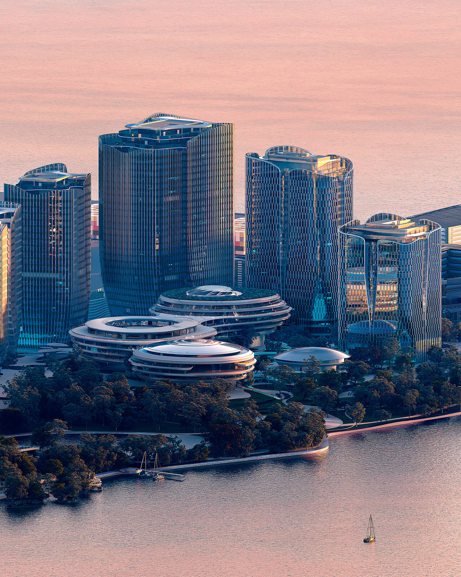   Under Construction The Tencent's Headquarters by Ma Yansong / MAD. Photograph by Ma Yansong / MAD