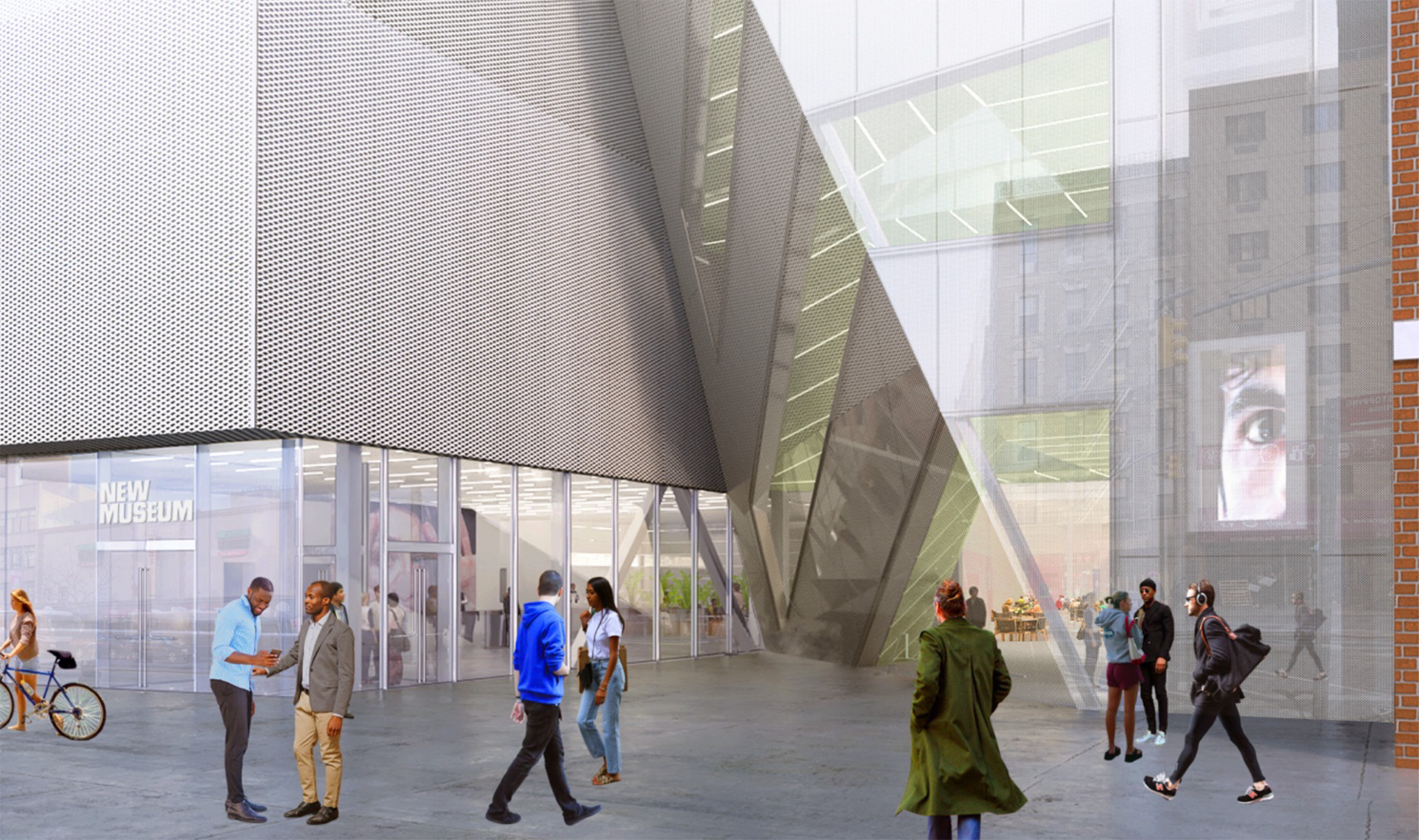 Rendering of the expanded New Museum by OMA. Rendering courtesy by OMA/bloomimages.de.