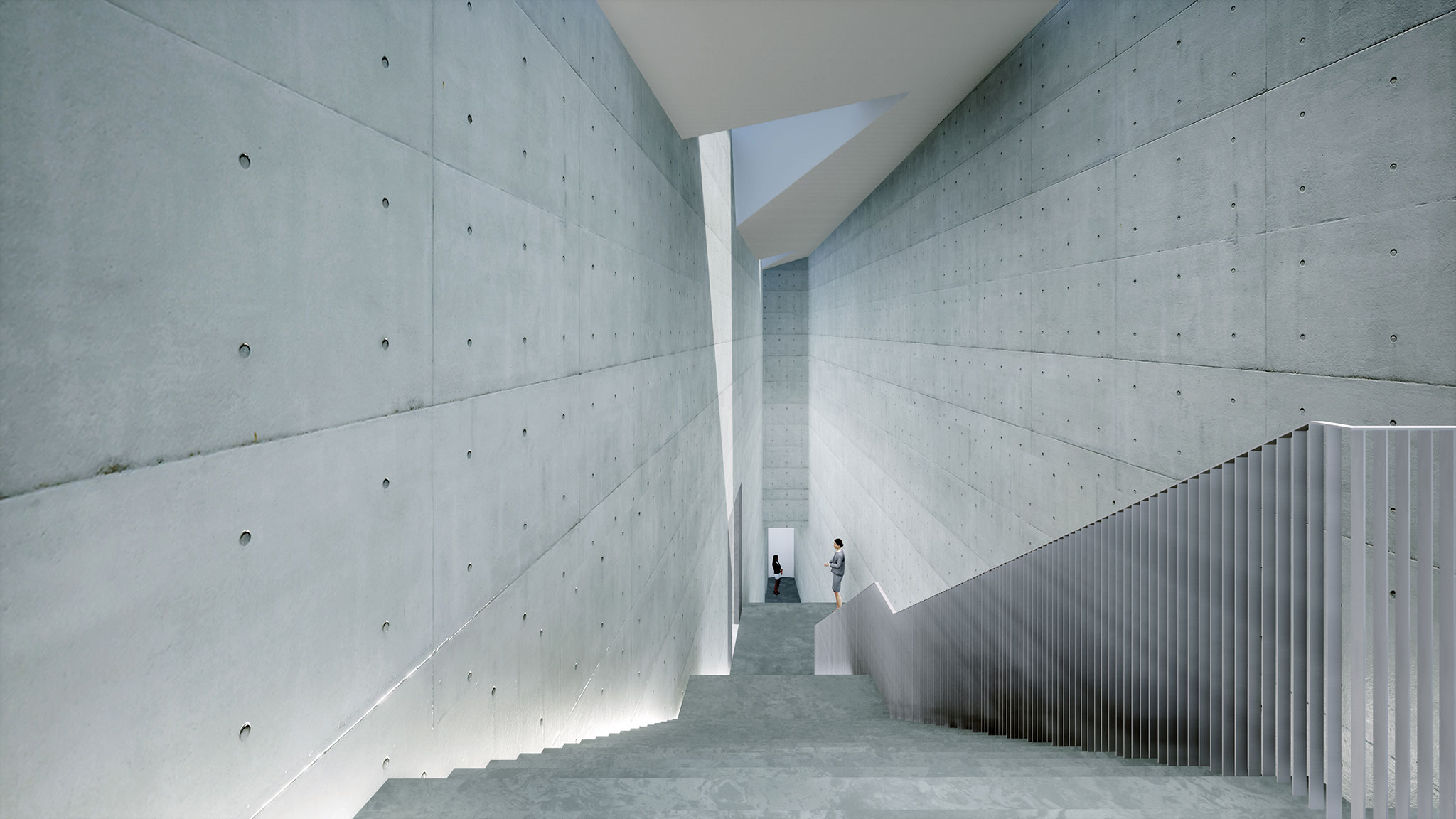 Rendering by Tadao Ando Architects & Associates. Naoshima New Museum of Art by Tadao Ando.