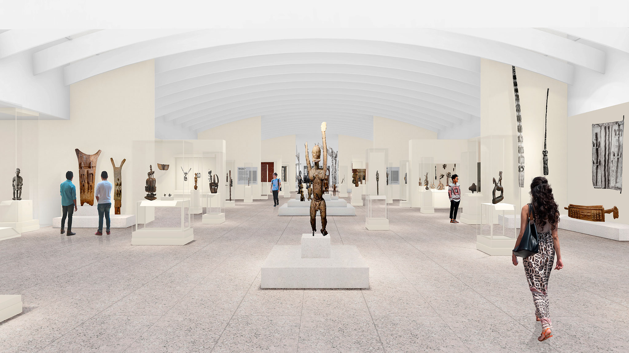 Rendering of Arts of Africa Galleries, The Metropolitan Museum of Art. Rendering by WHY Architecture.