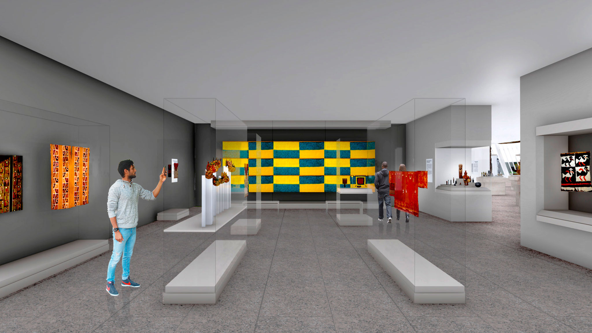 Rendering of Arts of the Ancient Americas Galleries, the Metropolitan Museum of Art. Rendering by WHY Architecture.