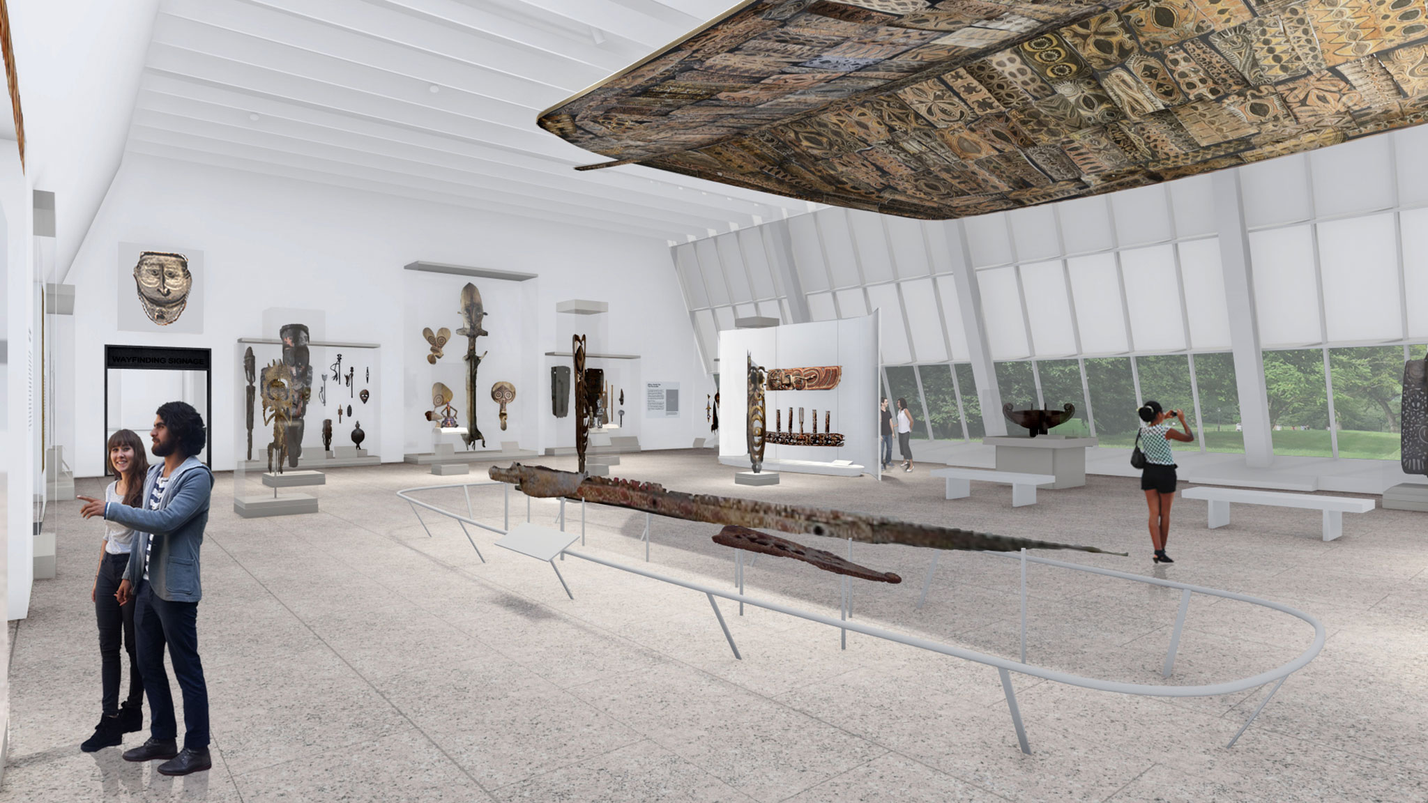 Rendering of Arts of Oceania Galleries, The Metropolitan Museum of Art. Rendering by WHY Architecture.