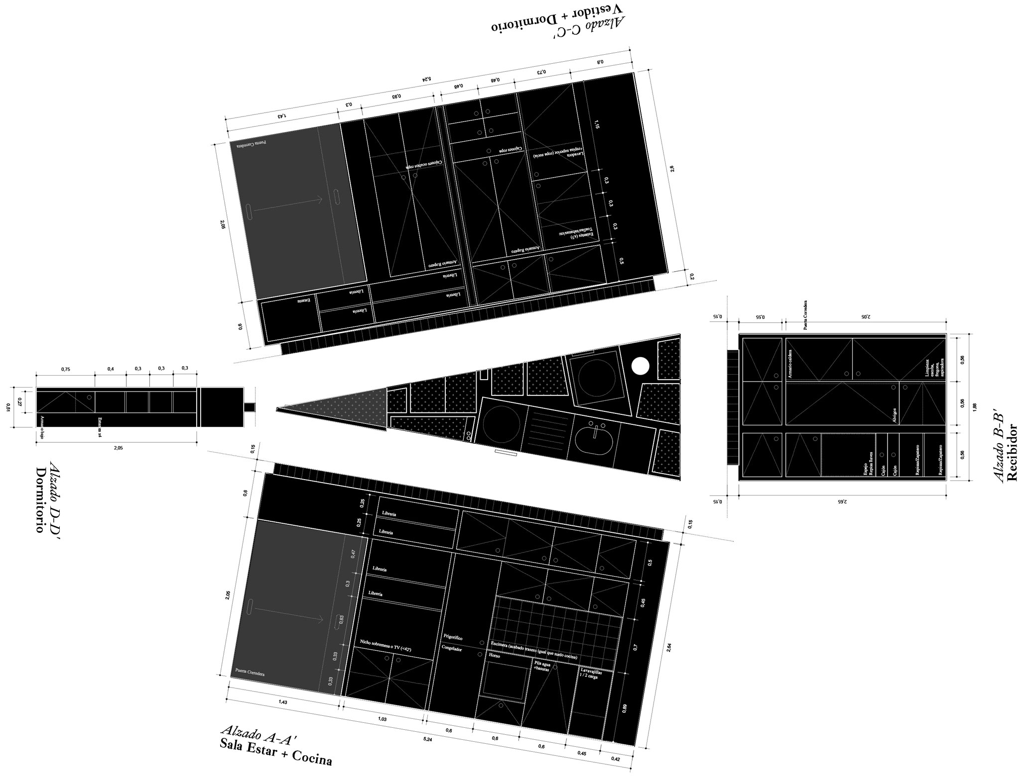 Plano de planta. Reforma en Malasaña por Pedro Pitarch.   Floor plan. Renovation in Malasaña by Pedro Pitarch. 