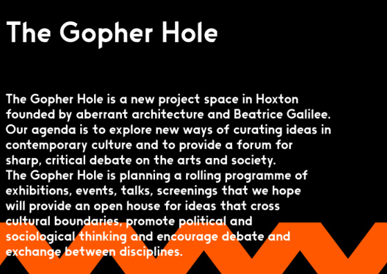 Poster. The Gopher Hole