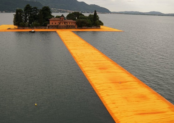 The Floting Piers by Christo. Image © Wolfgang Volz