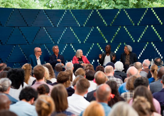 From left to wright; Hans Ulrich Obrist (Artistic Director, Serpentine Galleries), Stefano Boeri (Stefano Boeri Architetti), Saskia Sassen (Professor, Columbia University), Francis Kéré and Mohsen Mostafavi (Dean, Harvard Graduate School of Design)