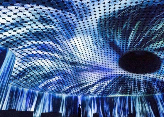 "Massless" by teamLab in Amos Rex opening exhibition. Image courtesy of teamLabsin