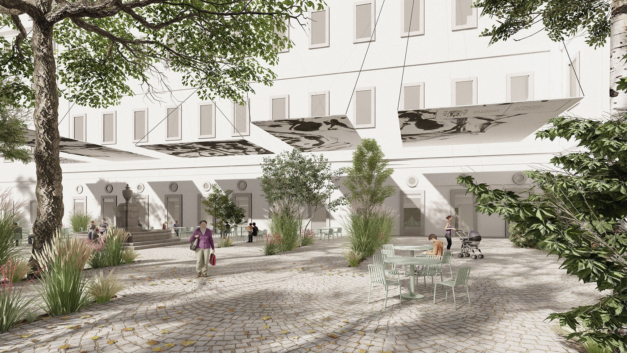 Reconfiguration of the Reina Sofía Museum public areas and access points by Coll-Barreu Arquitectos. Rendering by Coll-Barreu Arquitectos