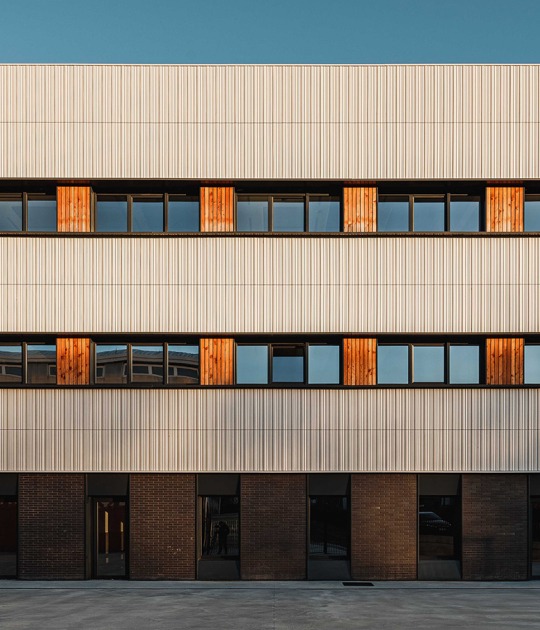 Muskiz High School expansion and renovation by BAT Architecture. Photograph by Aitor Estevez Muskiz High School expansion and renovation by BAT Architecture. Photograph by Aitor Estevez
