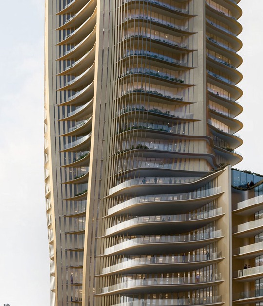 Alta Tower by Zaha Hadid Architects (ZHA) and Bureau Cube Partners (BCP). Rendering by Atchain Alta Tower by Zaha Hadid Architects (ZHA) and Bureau Cube Partners (BCP). Rendering by Atchain