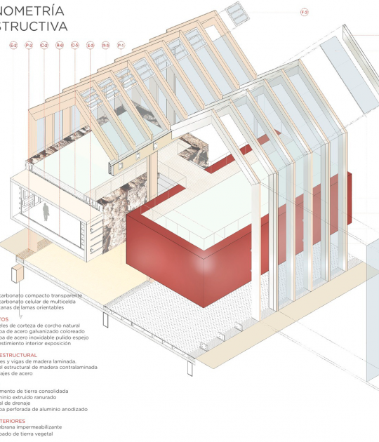 Axonometric. Spanish pavilion at Expo Milano 2015 by B720 Fermín Vázquez Arquitectos Axonometric. Spanish pavilion at Expo Milano 2015 by B720 Fermín Vázquez Arquitectos