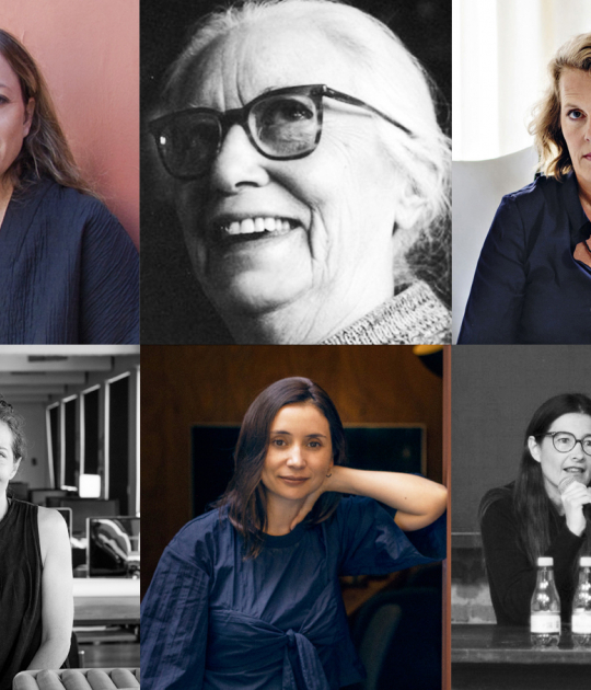 Denise Scott Brown, Patricia Llosa, Jane Drew, Annabelle Selldorf, Lina Bo Bardi, Lu Wenyu, Cecilia Puga, Magui Peredo, Alexia León y Manuelle Gautrand Denise Scott Brown, Patricia Llosa, Jane Drew, Annabelle Selldorf, Lina Bo Bardi, Lu Wenyu, Cecilia Puga, Magui Peredo, Alexia León y Manuelle Gautrand