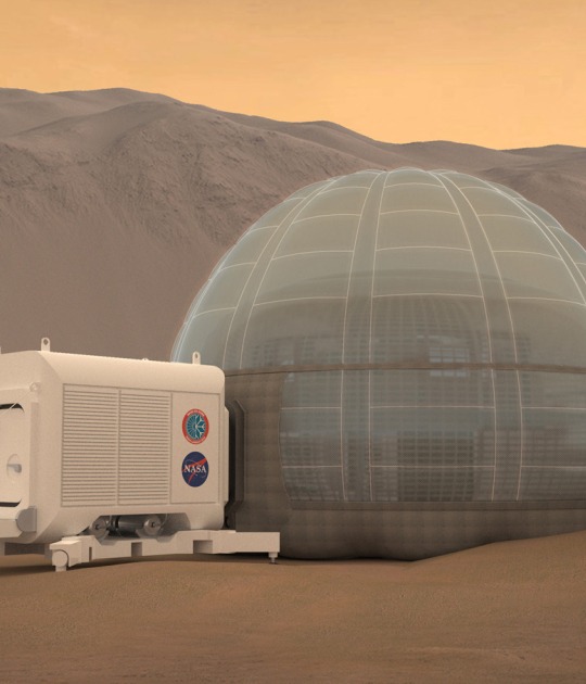 An artist's rendering of the Mars Ice Home concept. Image courtesy of NASA/Clouds AO/SEArch An artist's rendering of the Mars Ice Home concept. Image courtesy of NASA/Clouds AO/SEArch