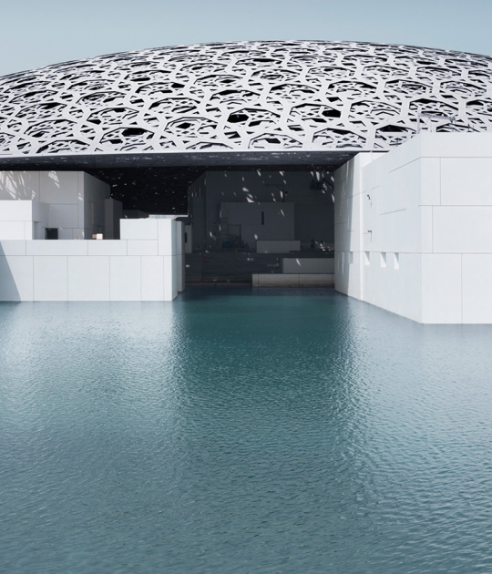 Plaza. Louvre Abu Dhabiís by Jean Nouvel. Photograph © Louvre Abu Dhabi, Photography: Mohamed Somji Plaza. Louvre Abu Dhabiís by Jean Nouvel. Photograph © Louvre Abu Dhabi, Photography: Mohamed Somji