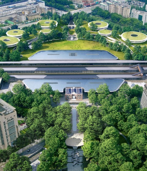 "Train Station in the Forest" by MAD. Rendering by MAD "Train Station in the Forest" by MAD. Rendering by MAD