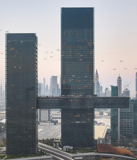 One Za'abeel  and The Link by Nikken Sekkei. Phootograph courtesy of Hufton + Crow One Za'abeel  and The Link by Nikken Sekkei. Phootograph courtesy of Hufton + Crow