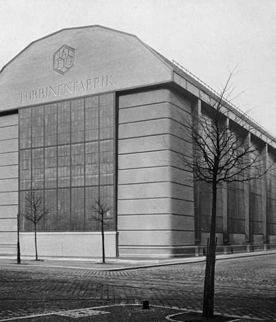 Exterior view. Interior view. AEG Turbine Factory: milestone of the industrialization by Peter Behrens 1908-1910, Berlin, Germany Exterior view. Interior view. AEG Turbine Factory: milestone of the industrialization by Peter Behrens 1908-1910, Berlin, Germany