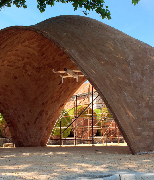 Prototype Droneport Shell – 15th International Architecture Biennale, Venice, Italy. Image courtesy LafargeHolcim Foundation. Prototype Droneport Shell – 15th International Architecture Biennale, Venice, Italy. Image courtesy LafargeHolcim Foundation.