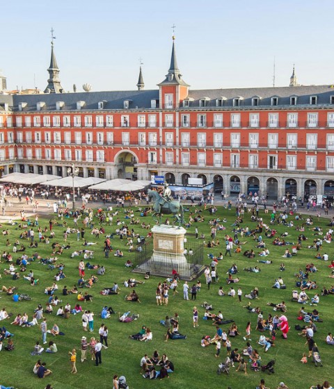 CESPED en la Plaza Mayor por Spy. Fotografía © Rubén P. Bescós CESPED en la Plaza Mayor por Spy. Fotografía © Rubén P. Bescós