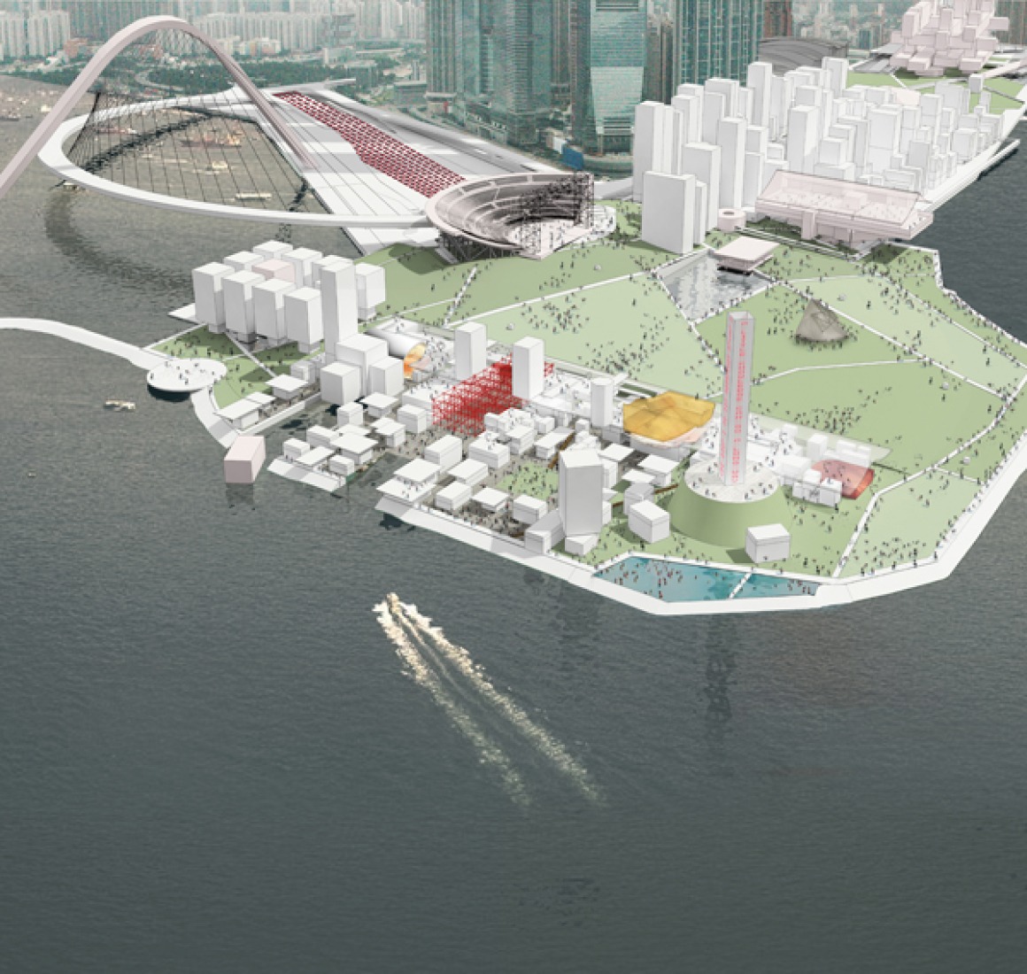 Proposal for a new arts district masterplan in Hong Kong by OMA.