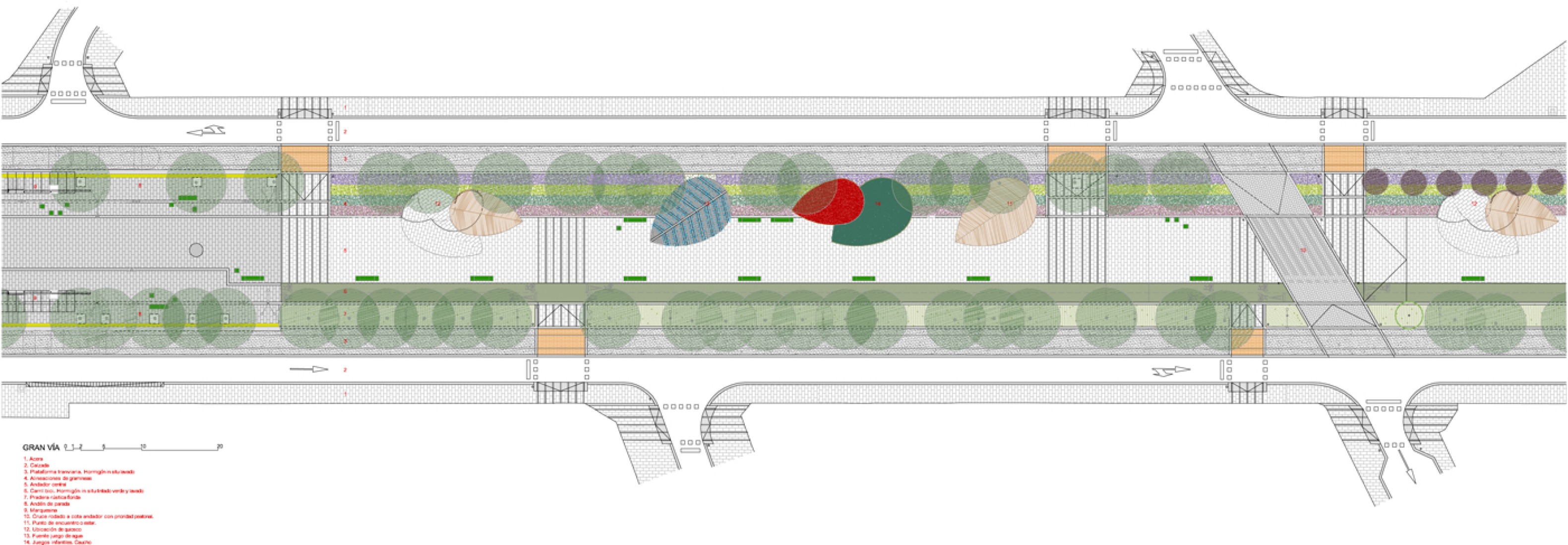 Plantas parciales de la Fase 1. Tranvía Zaragoza. Por Aldayjover Arquitectura y Paisaje.