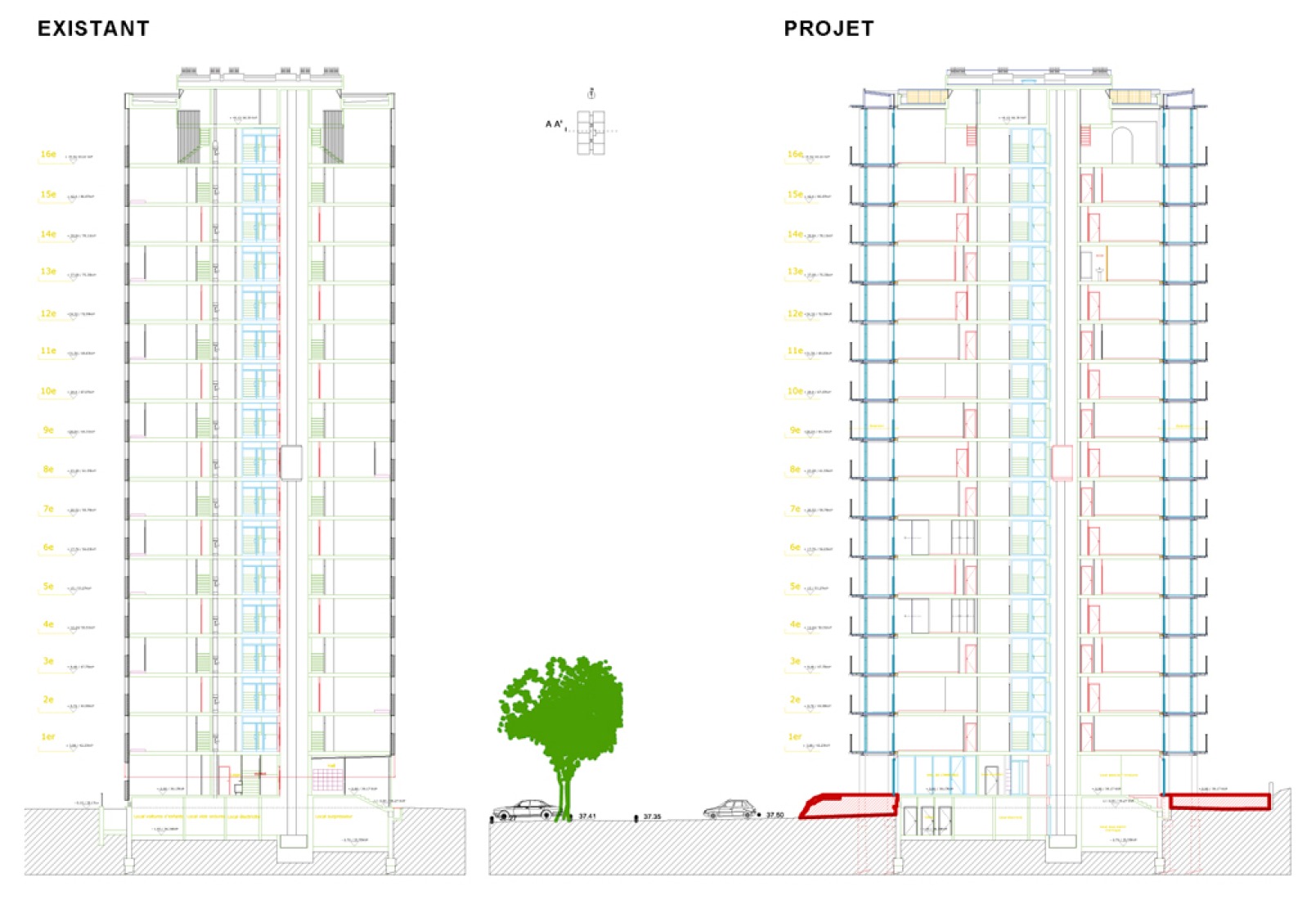 West-east cross section.