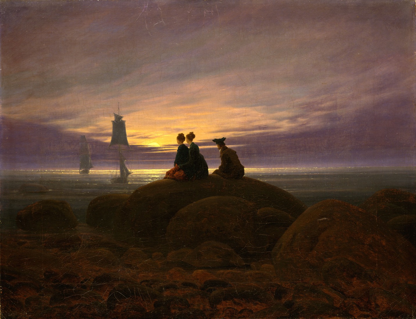 Caspar David Friedrich, Mondaufgang am Meer / Moonrise at Sea, 1822 Oil on canvas, 55 x 71 cm Berlin State Museums, National Gallery. Photograph by Jörg P. Anders.