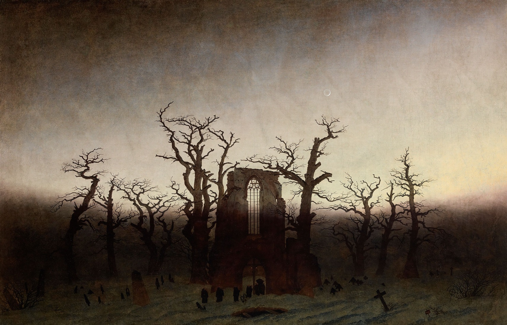 Caspar David Friedrich, Abtei im Eichwald / Abbey in the Oak Forest, 1809/10Oil on canvas, 110.4 x 171 cm Berlin State Museums, National Gallery. Photograph by Andres Kilger.