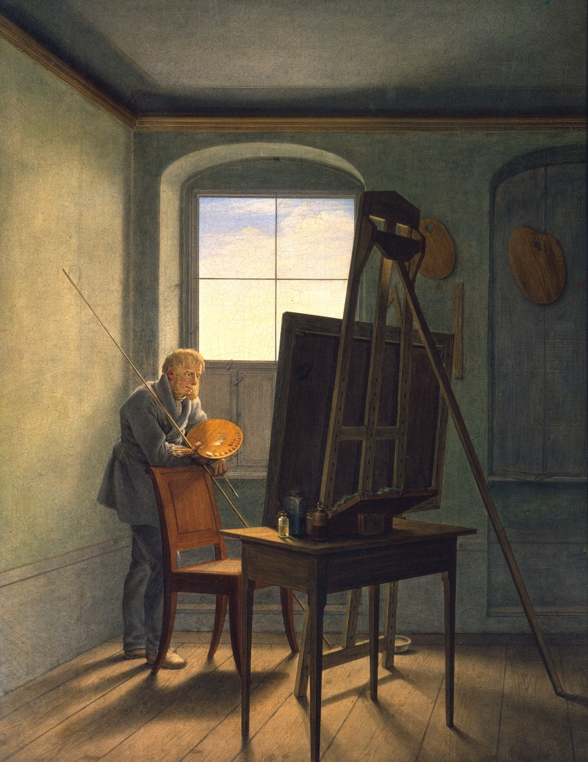 Georg Friedrich Kersting, Caspar David Friedrich in his studio, around 1812Oil on canvas, 53.5 × 41 cm State Museums in Berlin, National Gallery. Photograph by Jörg P. Anders.