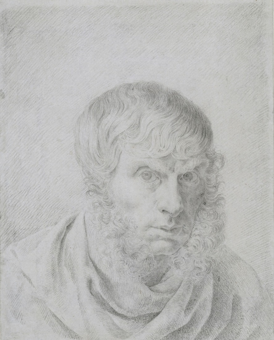 Caspar David Friedrich, Selbstbildnis, um 1810 Graue Kreide, auf Papier, 22,9 x 18,2 cm Staatliche Museen zu Berlin, Kupferstichkabinett. Photograph por Jörg P. Anders.