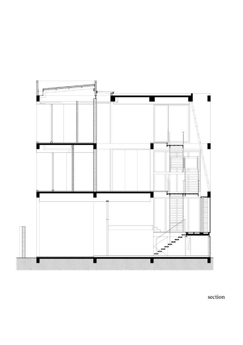 Section. Sebsiri House by PHTAA living design.