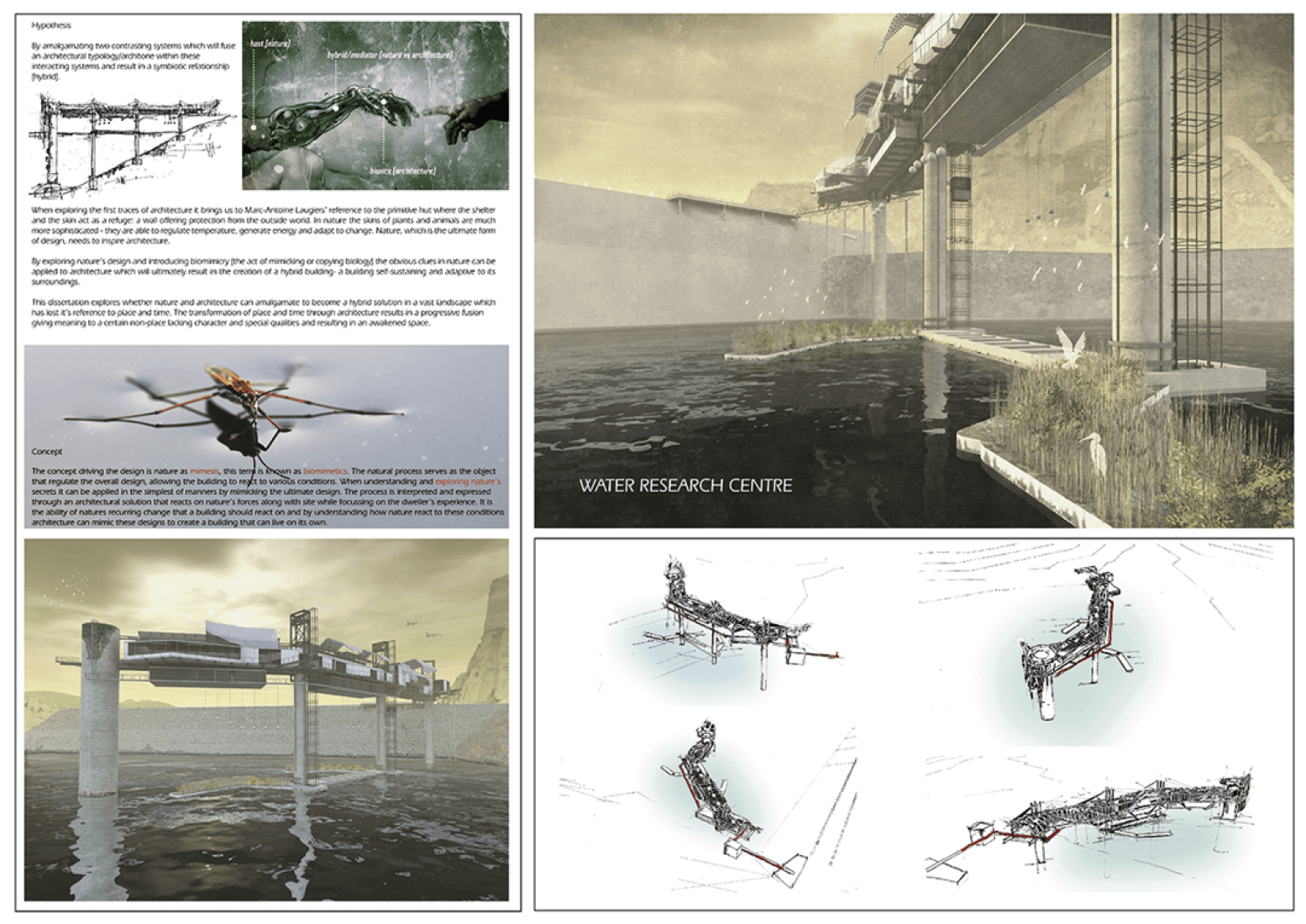 Holcim Awards “Next Generation” 1st prize 2014. Bio-Mimicry: Centro de investigación del agua, Fika Patso Dam, Sudáfrica. Autor: Jurie Swart, Bloemfontein, Surafrica.