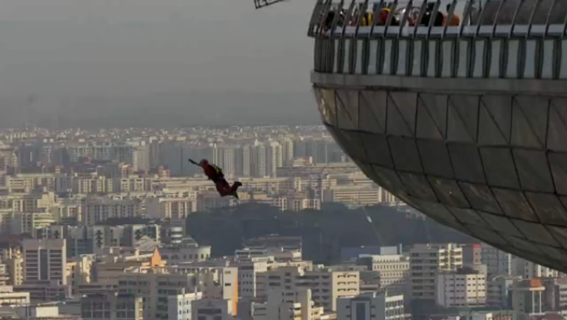 Marina Bay Sands Skypark BASE Jump. Singapore 2012