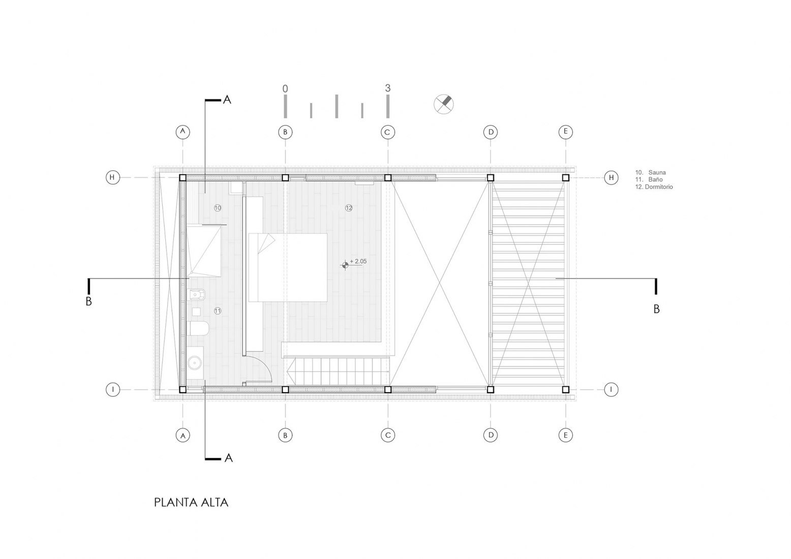 Planta segunda. Siquiman Lodge por Pablo Senmartin Arquitectos.