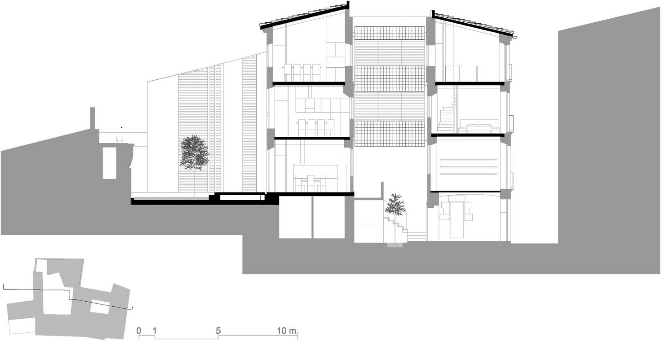 Sections. Collage house, Bosch Capdeferro.