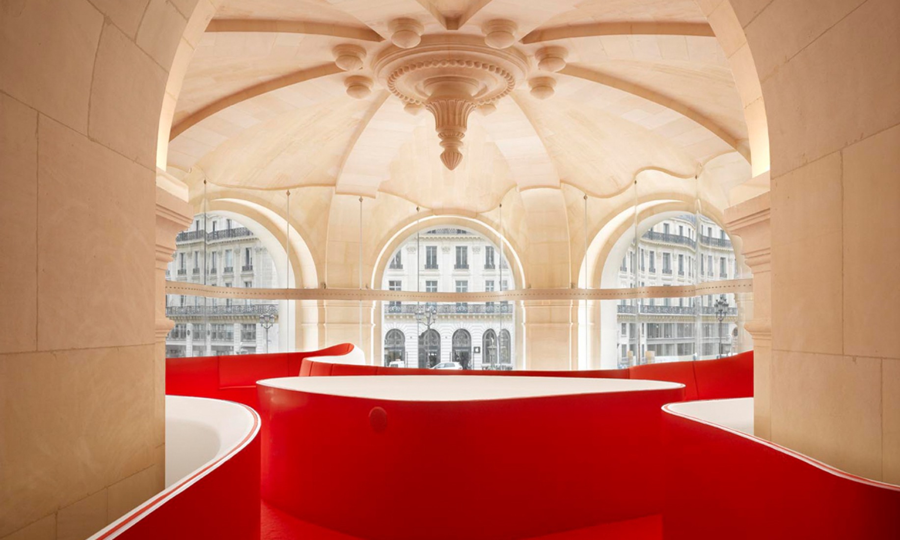 Mezzanine access view. The Opera Garnier Restaurant by Odile Decq Benoit Cornette. Photography © Roland Halbe. ODBC.