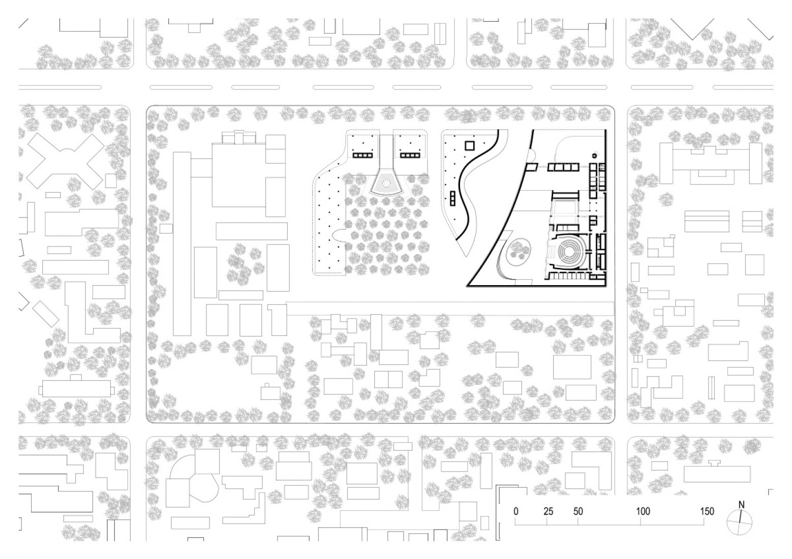 Plano de situación. Asamblea Nacional de Burkina Faso y Parque Memorial por Diébédo Francis Kéré. Imagen cortesía de Kéré Architecture