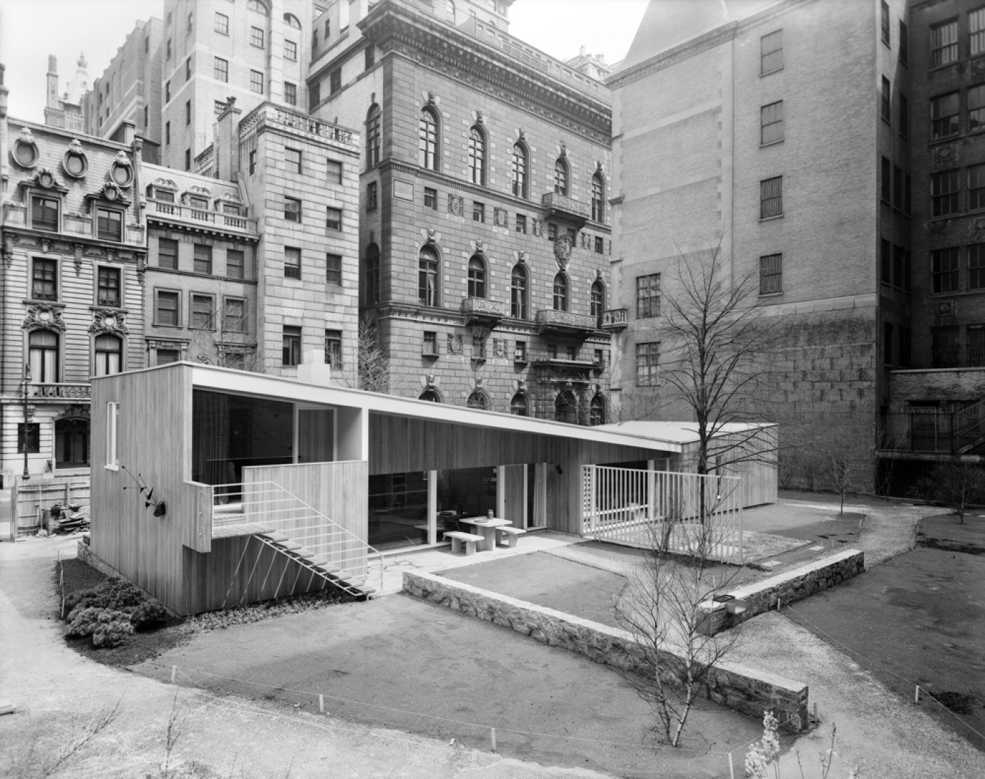 House in MoMA Garden, Marcel Breuer, New York, NY, 1949. Gelatin Silver Print 16″ × 20″. By Ezra Stoller. "Beyond Architecture". Courtesy of Yossi Milo Gallery.