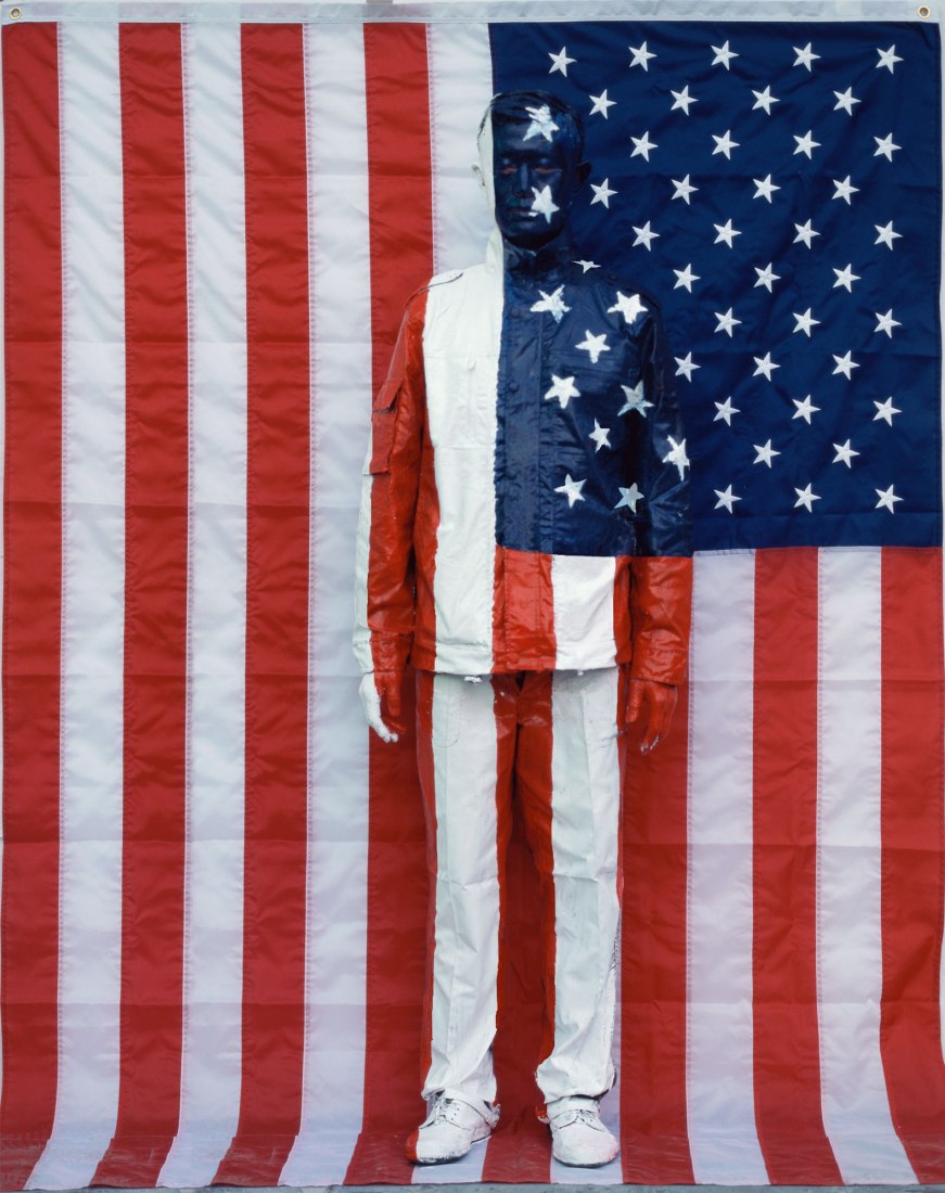 Hiding in the City No. 62- American National Flag, 2007, © Liu Bolin