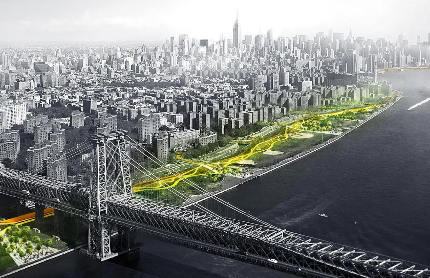 BRONZE Holcim. The Dryline, Urban flood protection infrastructure, Nueva York, Estados Unidos. Imagen © Holcim Awards.