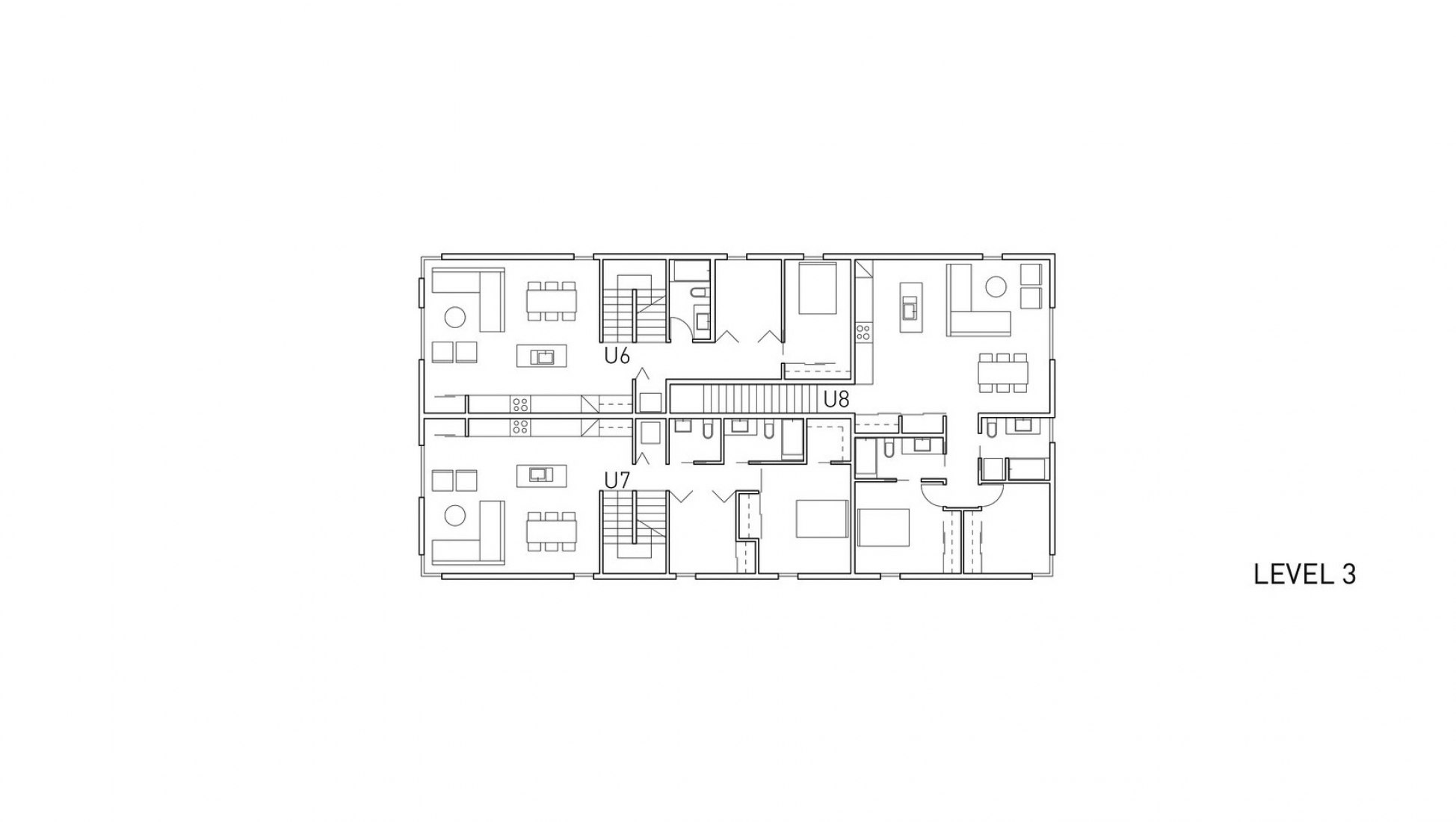 Planta primera. Bloque de apartamentos 548 Stradbrook por 5468796 Architecture.