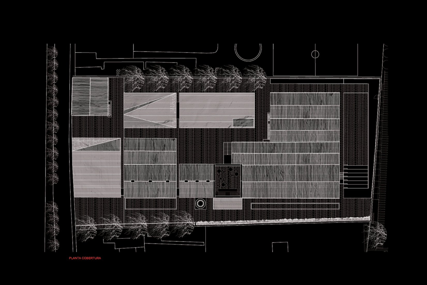 Roof plan. Arquipélago - Contemporary Arts Centre by João Mendes Ribeiro and Menos é Mais Arquitectos.