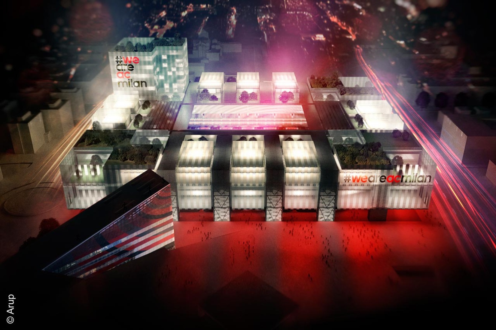 New AC Milan stadium by Arup. Image courtesy of Arup.