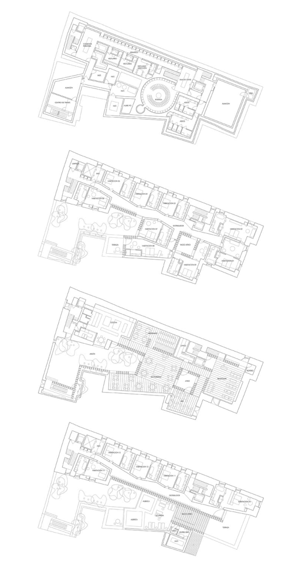 Plantas. Atrio, Relais Châteaux por Mansilla+Tuñón Arq.