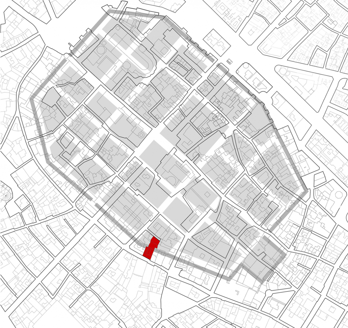 Site plan. Suitability of the Domus Avinyó site by Vora Arquitectura. 