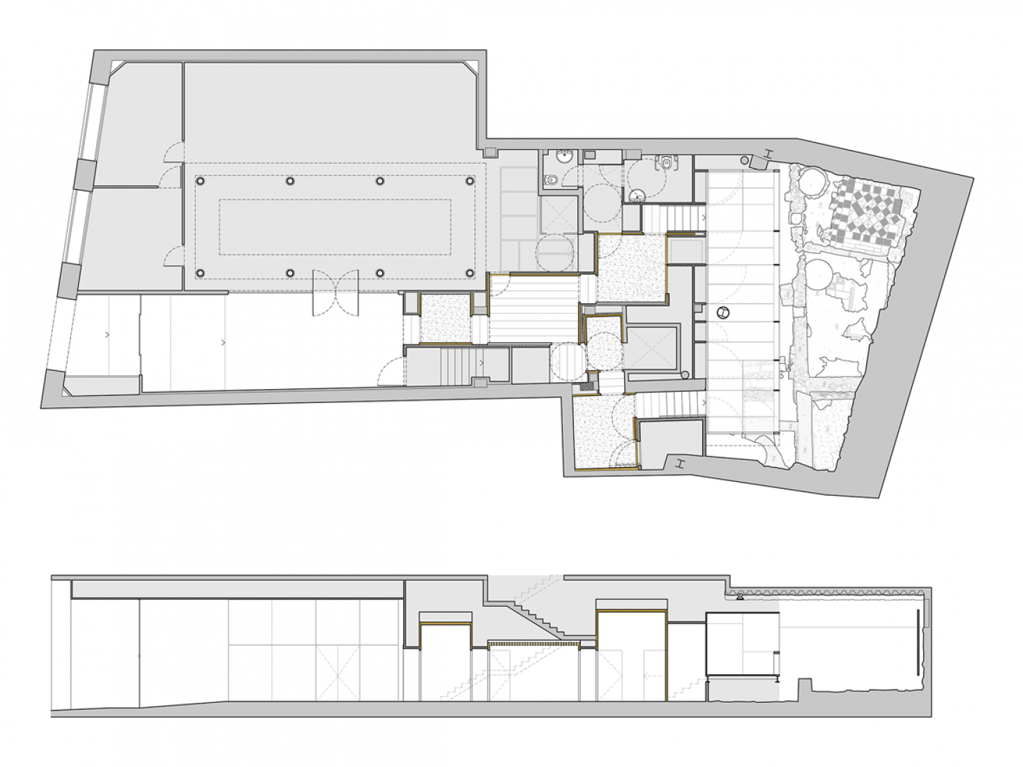 Remodeling plan. Suitability of the Domus Avinyó site by Vora Arquitectura. 