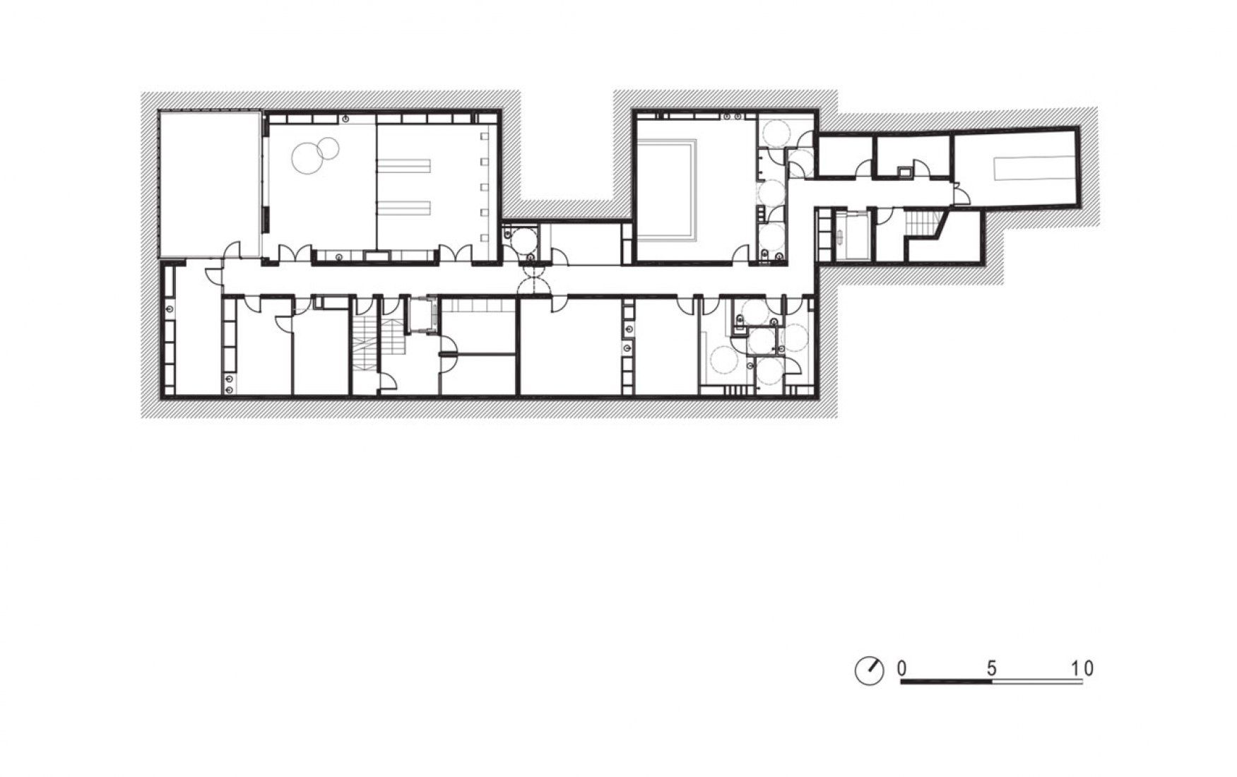 Basement. An urban health center by AZC. 